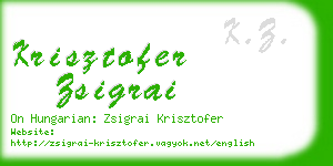 krisztofer zsigrai business card